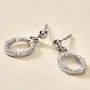 Boucles D'oreilles Pendantes Kimber Argent Blanc Oxyde De Zirconium