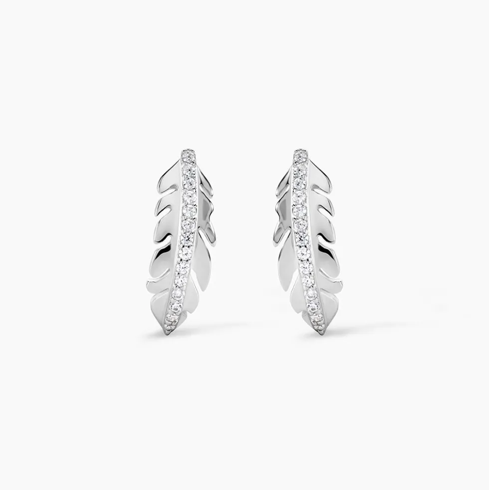 Boucles D'oreilles Pendantes Cynthia Argent Blanc Oxyde De Zirconium