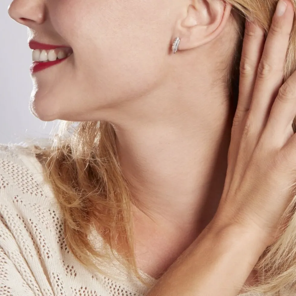 Boucles D'oreilles Pendantes Cynthia Argent Blanc Oxyde De Zirconium