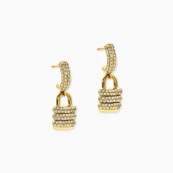 Boucles D'Oreilles Pendantes Guess My Secret Acier Jaune Oxyde De Zirconium