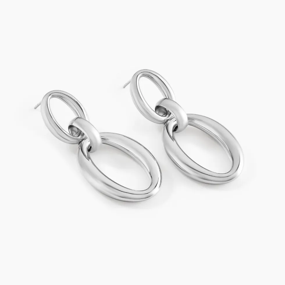 Boucles D'oreilles Pendantes Zeilah Acier Blanc