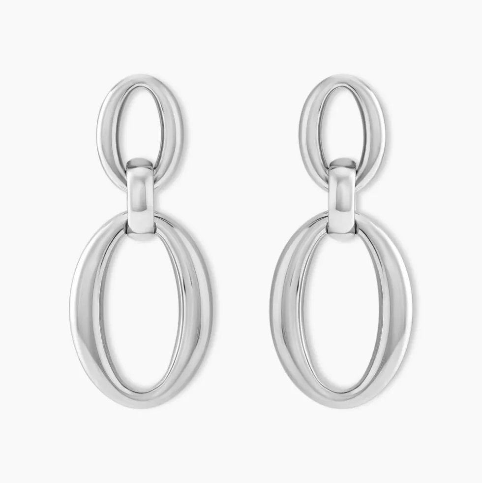 Boucles D'oreilles Pendantes Zeilah Acier Blanc