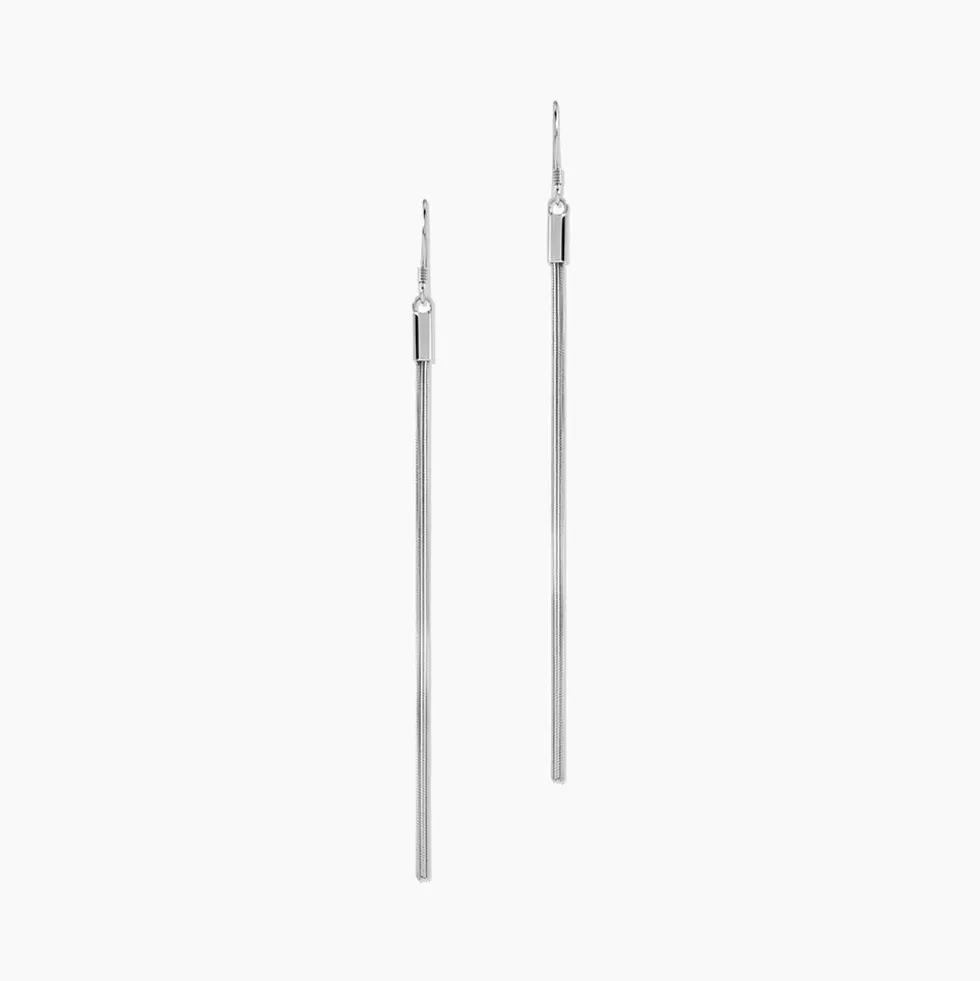 Boucles D'oreilles Pendantes Yaka Argent Blanc