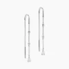 Boucles D'oreilles Pendantes Mascaret Argent Blanc Oxyde De Zirconium