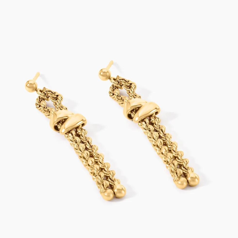 Boucles D'Oreilles Pendantes Cordelia Or Jaune
