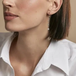 Boucles D'oreilles Pendantes Lorainne Argent Blanc Oxyde De Zirconium