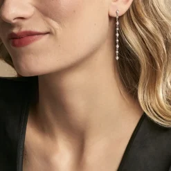 Boucles D'oreilles Pendantes Mascaret Argent Blanc Oxyde De Zirconium