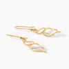 Boucles D'Oreilles Pendantes Suresh Or Jaune Oxyde De Zirconium