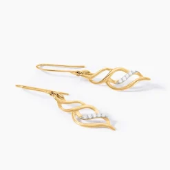 Boucles D'Oreilles Pendantes Suresh Or Jaune Oxyde De Zirconium