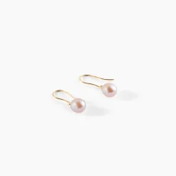 Boucles D'oreilles Pendantes Baroque Or Jaune Perle De Culture