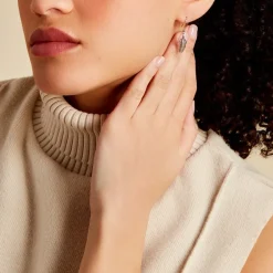 Boucles D'oreilles Pendantes Ottavia Argent Blanc Oxyde De Zirconium