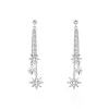 Boucles D'oreilles Pendantes Sathya Argent Blanc Oxyde De Zirconium