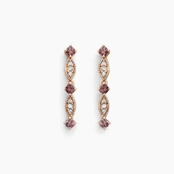 Boucles D'oreilles Pendantes Eugenie Argent Rose Oxyde De Zirconium