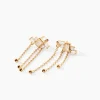 Boucles D'Oreilles Pendantes Sya Plaqué Or Jaune Oxyde De Zirconium