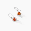 Boucles D'oreilles Pendantes Hilarionne Argent Blanc Ambre