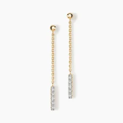 Boucles D'oreilles Pendantes Marjenka Or Jaune Diamant
