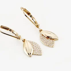 Boucles D'oreilles Pendantes Plaqué Or Jaune Simao Oxydes De Zirconium