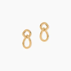 Boucles D'Oreilles Pendantes Elanna Plaqué Or Jaune
