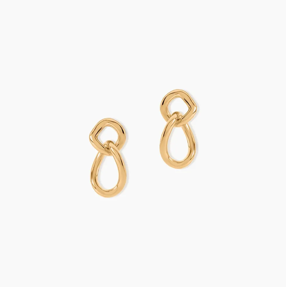 Boucles D'Oreilles Pendantes Elanna Plaqué Or Jaune