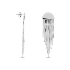 Boucles D'oreilles Pendantes Macie Argent Blanc