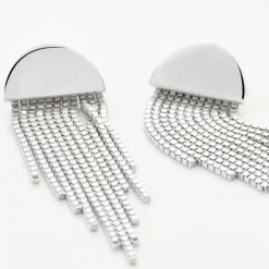 Boucles D'oreilles Pendantes Macie Argent Blanc