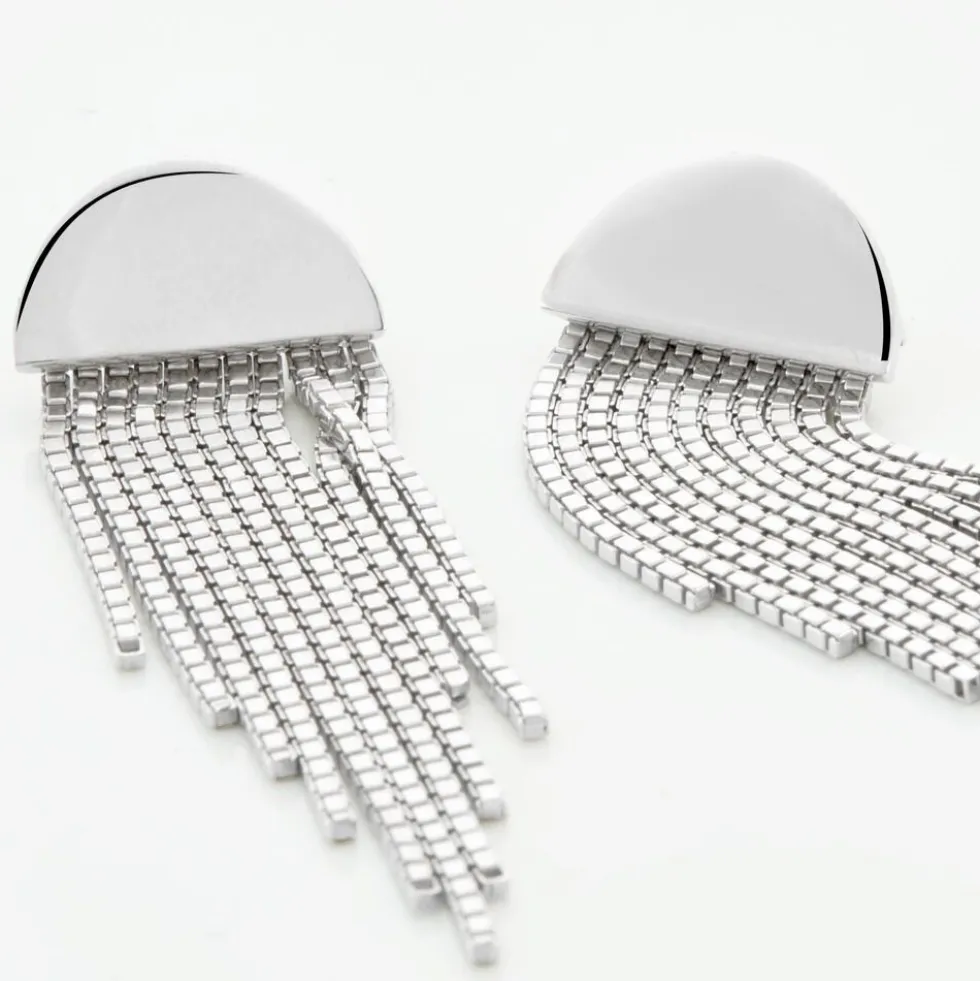 Boucles D'oreilles Pendantes Macie Argent Blanc