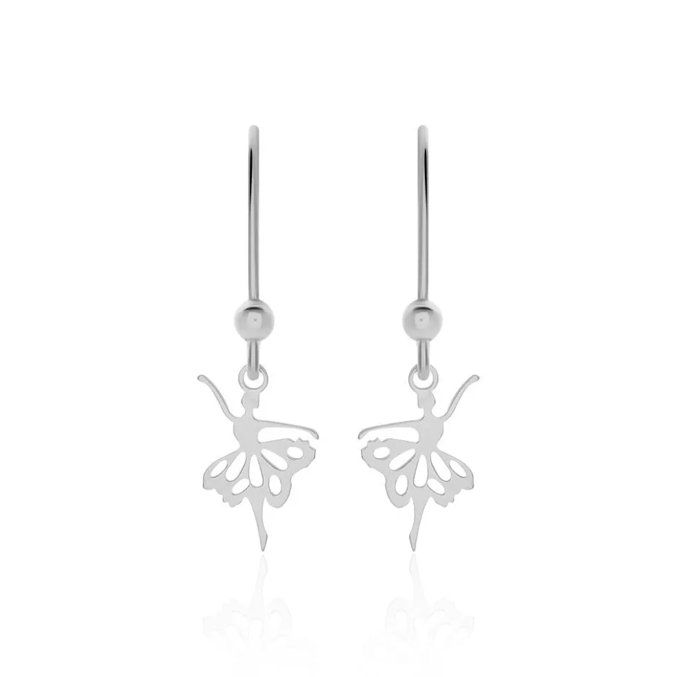 Boucles D'oreilles Pendantes Lucianola Argent Blanc