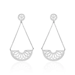Boucles D'oreilles Pendantes Auxane Acier Blanc
