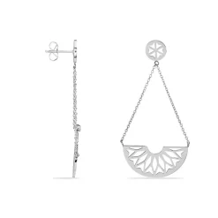 Boucles D'oreilles Pendantes Auxane Acier Blanc