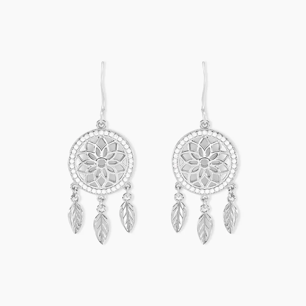 Boucles D'oreilles Pendantes Nemetona Argent Blanc Oxyde