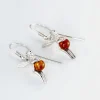 Boucles D'oreilles Pendantes Argent Blanc Abellia Ambre