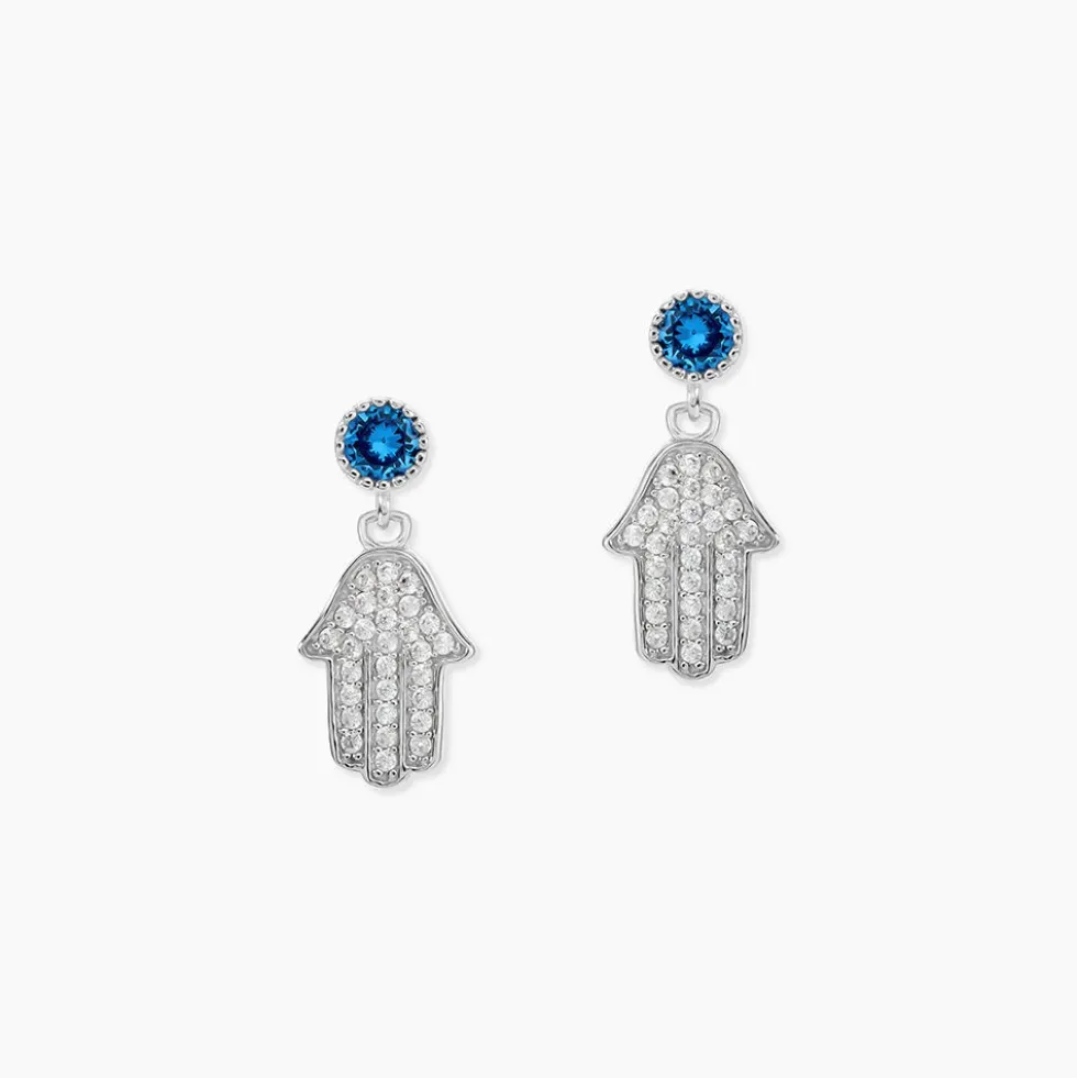 Boucles D'oreilles Pendantes Fidelma Argent Blanc Spinelle Oxyde