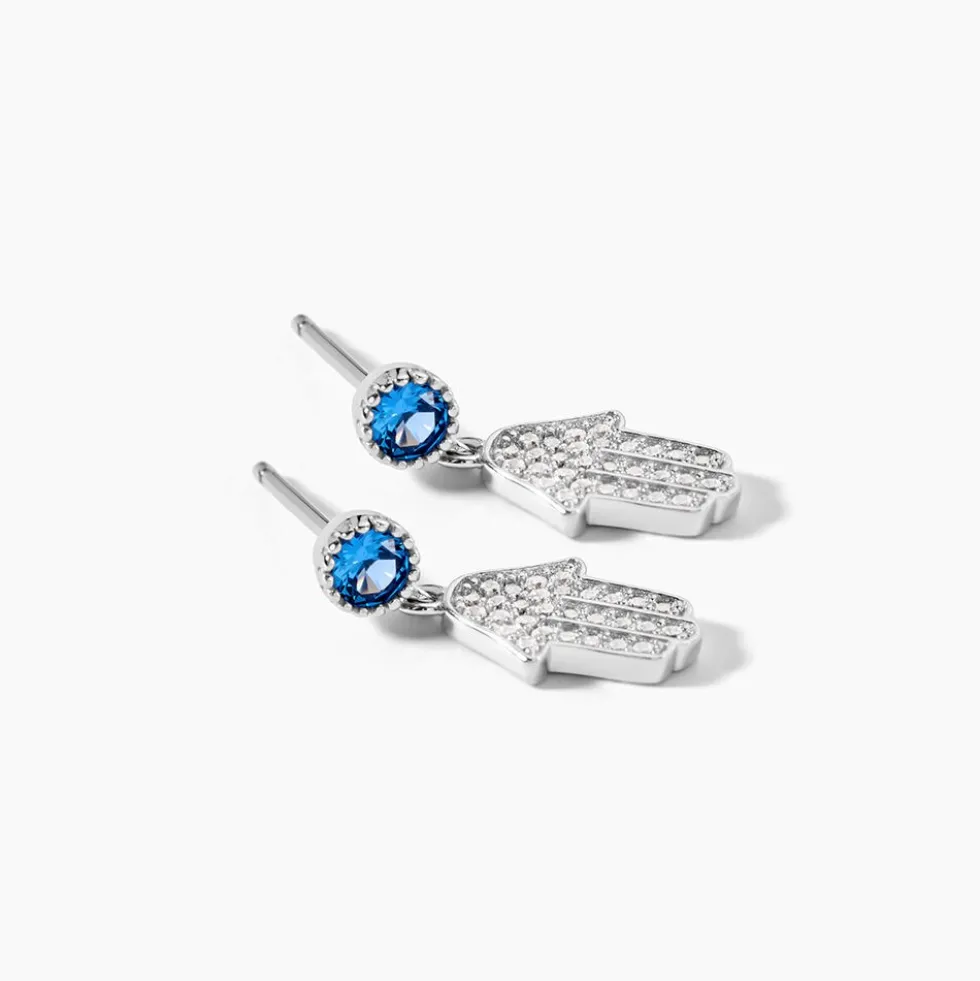 Boucles D'oreilles Pendantes Fidelma Argent Blanc Spinelle Oxyde