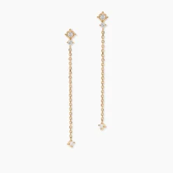 Boucles D'oreilles Pendantes éclat Perlé Plaqué Or Oxyde De Zirconium