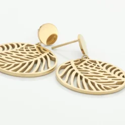 Boucles D'oreilles Pendantes Acier Doré Jami
