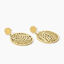 Boucles D'oreilles Pendantes Acier Doré Jami