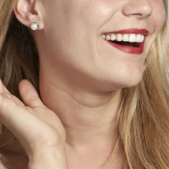 Boucles D'oreilles Pendantes Saori Argent Blanc Perle De Culture