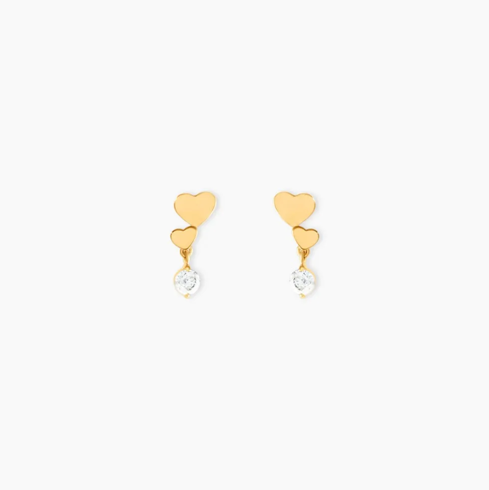 Boucles D'oreilles Pendantes Rihabe Or Jaune Oxyde De Zirconium