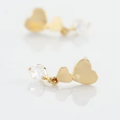 Boucles D'oreilles Pendantes Rihabe Or Jaune Oxyde De Zirconium