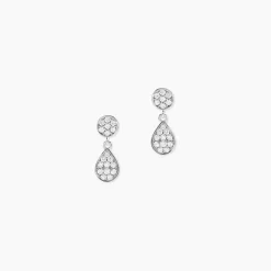 Boucles D'oreilles Pendantes Aletha Argent Blanc Oxyde De Zirconium