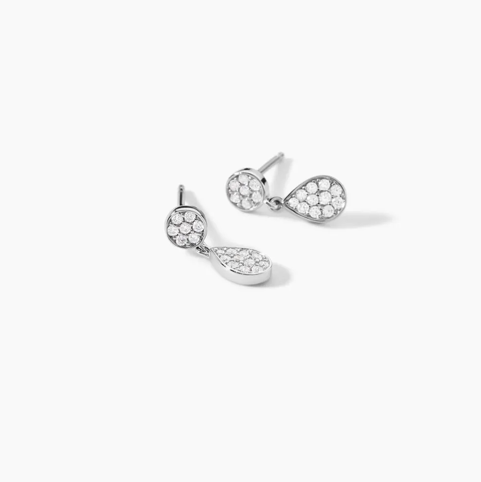 Boucles D'oreilles Pendantes Aletha Argent Blanc Oxyde De Zirconium