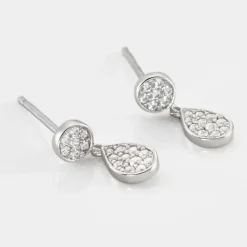 Boucles D'oreilles Pendantes Aletha Argent Blanc Oxyde De Zirconium