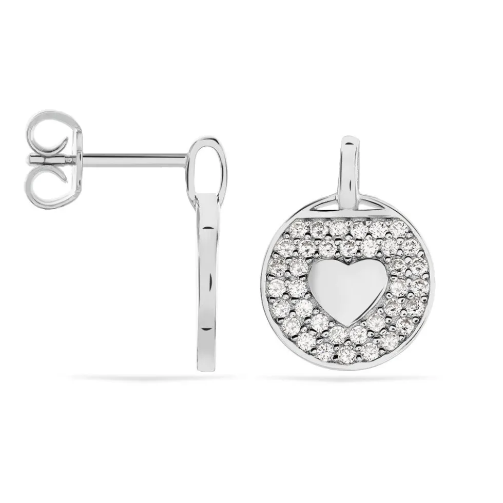 Boucles D'oreilles Pendantes Ivany Argent Blanc Oxyde De Zirconium