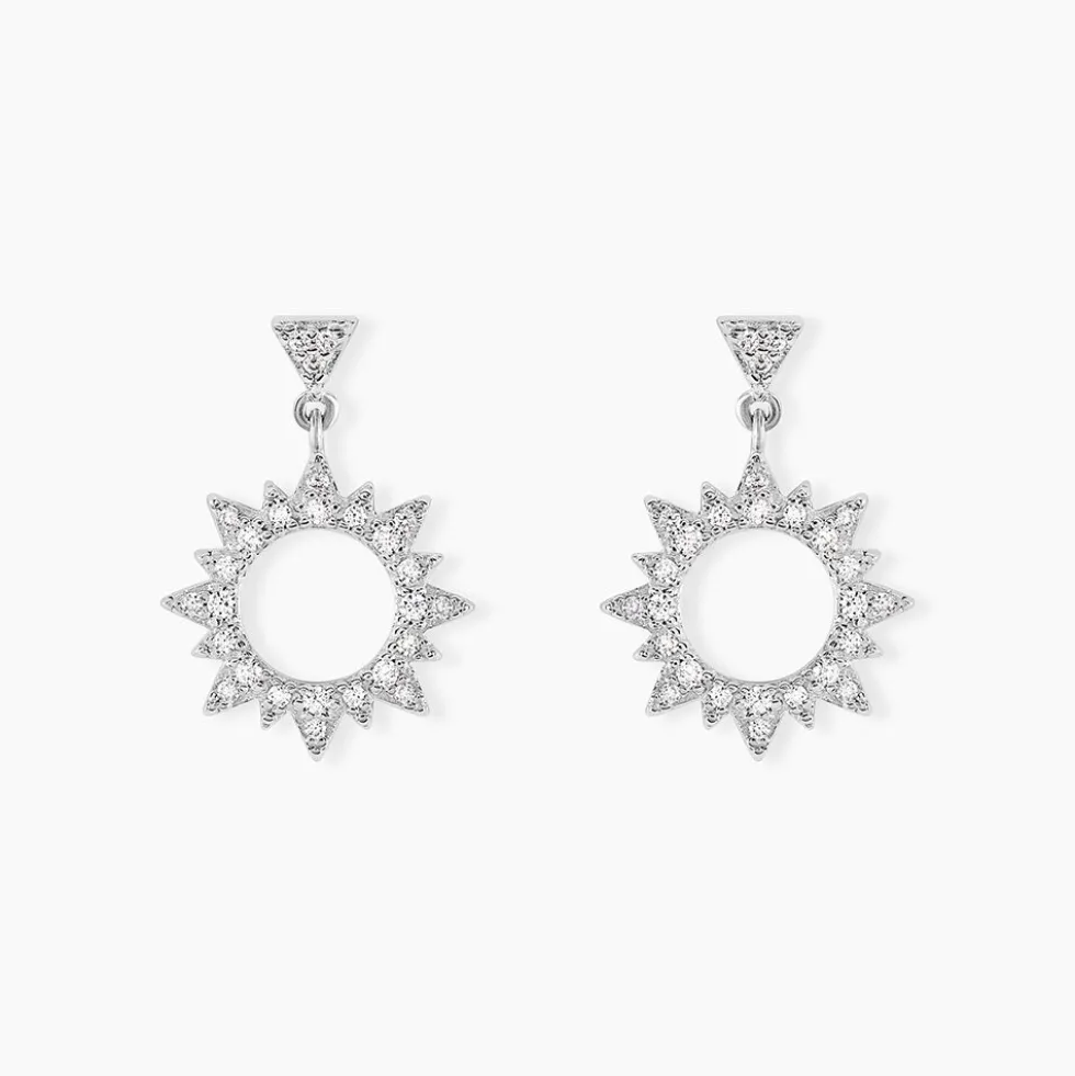 Boucles D'oreilles Pendantes Teana Argent Blanc Oxyde De Zirconium