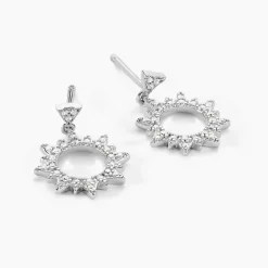 Boucles D'oreilles Pendantes Teana Argent Blanc Oxyde De Zirconium