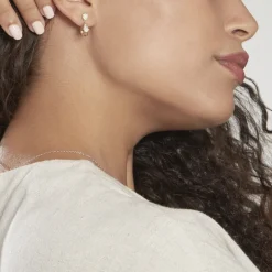 Boucles D'oreilles Pendantes Mahalya Plaqué Or Oxyde De Zirconium