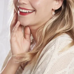 Boucles D'oreilles Pendantes Letizia Argent Rose