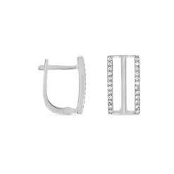 Boucles D'oreilles Pendantes Argent Blanc Oxyde De Zirconium