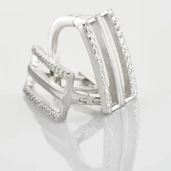 Boucles D'oreilles Pendantes Argent Blanc Oxyde De Zirconium