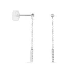 Boucles D'oreilles Pendantes Marjenka Or Blanc Diamant